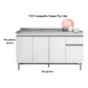 Ver imagem 3 de Gabinete Multiuso Tatiane Balcão P/cozinha 150cm Ajl Móveis