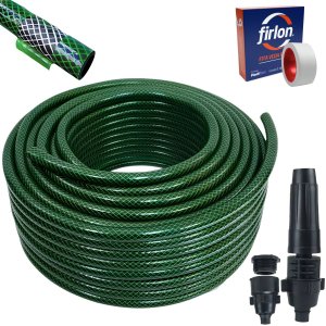 Mangueira De Jardim 30m Metros Reforçada Trançada + Fita Veda Rosca | Ledmang