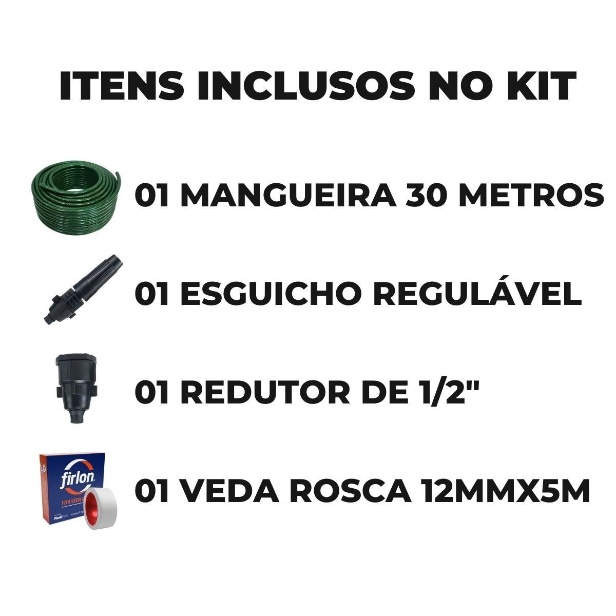 Mangueira De Jardim 30m Metros Reforçada Trançada + Fita Veda Rosca | Ledmang - 2