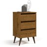 Mesa de Cabeceira 3 Gavetas com Pés Palito Retro Wood:freijó - 1