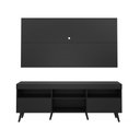 Ver mais imagens de Rack Retrô com Painel e Suporte para TV até 65" Multimóveis Flórida FG3134 Preto