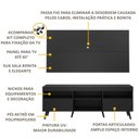 Ver imagem 4 de Rack Retrô com Painel e Suporte para TV até 65" Multimóveis Flórida FG3134 Preto