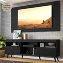 Ver imagem 3 de Rack Retrô com Painel e Suporte para TV até 65" Multimóveis Flórida FG3134 Preto