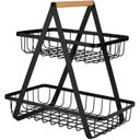 Ver imagem 1 de Fruteira Bambu Aramada Multiuso Preta 2 Andares 32,5 Cm Metal