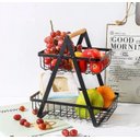 Ver imagem 2 de Fruteira Bambu Aramada Multiuso Preta 2 Andares 32,5 Cm Metal