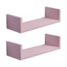 Kit 2 Prateleiras U 50 X 20cm Rosa Claro Suporte Invisível - 3