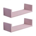 Ver imagem 3 de Kit 2 Prateleiras U 50 X 20cm Rosa Claro Suporte Invisível