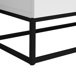 Mesa de Cabeceira 2 Gavetas Mdf para Quarto Eros 45cm Estilo Industrial Pés de Ferro Preto - 4