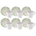 Ver imagem 2 de Kit Xicara e Pires Tramontina Oliva em Porcelana Decorada Tramontina