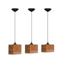Ver imagem 2 de Kit Com 3 Luminarias Minimalista Cannes De Teto Em Madeira Nobre