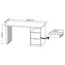 Ver imagem 3 de Mesa Escrivaninha Florence 2 Gavetas Nogal/preto - Artany Móveis