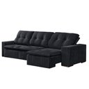 Ver imagem 2 de Sofá Vic Retrátil e Reclinável 2 Modulos de 1,00 e Braço de 0,25 Cm Total 2,50 Veludo Preto