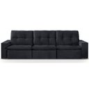 Ver imagem 4 de Sofá Vic Retrátil e Reclinável 2 Modulos de 1,00 e Braço de 0,25 Cm Total 2,50 Veludo Preto