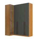 Ver imagem 7 de Guarda Roupa de Canto Reto 5 Portas 1 Reflecta Altezza Trend Belmax:Freijó/Titânio