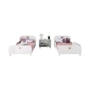 Ver imagem 3 de Kit 2 Camas Solteiro para Colchão 88x188cm com Mesa de Cabeceira 2 Portas Multimóveis Mp4374