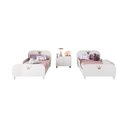 Ver imagem 2 de Kit 2 Camas Solteiro para Colchão 88x188cm com Mesa de Cabeceira 2 Portas Multimóveis Mp4374
