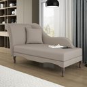 Ver imagem 1 de Divã Recamier Chaise Longue Valentina Clássico com Pés de Madeira Suede Bege - Desk Design