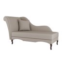 Ver imagem 4 de Divã Recamier Chaise Longue Valentina Clássico com Pés de Madeira Suede Bege - Desk Design