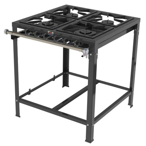 Fogão Industrial a Gás 2 Queimadores Duplo 2 Queimadores Simples PMSD-42 G2 Progás:Preto