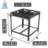 Fogão Industrial a Gás 2 Queimadores Duplo 2 Queimadores Simples PMSD-42 G2 Progás:Preto - 2