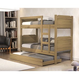 Beliche Bibox Treliche Cama Auxiliar 100% Mdf Top Star Forte:amêndoa