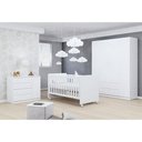 Ver imagem 1 de Jogo de Quarto Infantil com Guarda-Roupa 4 Portas + Cômoda + Berço 100 - Phoenix Baby