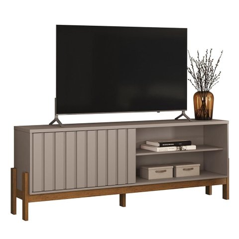 Rack TV 75 pol. 188cm 1 Porta Grigio Fosco/Canela Z30- Mpozenato