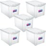 Kit 5 Caixa Organizadora Plástica 30 Lts Multiuso com Trava - 1
