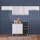 Ver imagem 1 de Cozinha Itatiaia Luce com Armários Aéreos e Balcão 2 Gavetas 8 Portas Preto / Branco
