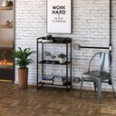 Ver imagem 2 de Kit 2 Estantes Multiuso Escritório Industrial 3 Prateleiras Areta 104x60cm C01 Onix - Lyam Decor