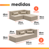 Sofá Puff Canto In Box Modular 3 em 1 Boucle - Smart Pack - 3