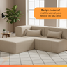 Sofá Puff Canto In Box Modular 3 em 1 Boucle - Smart Pack - 4