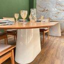 Ver imagem 5 de Mesa de Jantar Cone Oval Oblongo 160x90 Cm Base Laqueado Tampo Freijó