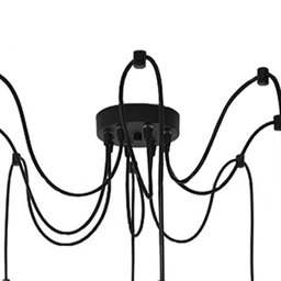 Pendente Spider Preto com Globos Brancos Fosco para 8 Lâmpadas G9 de LED - 4