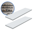 Ver imagem 2 de Kit 2 Prateleira Branca 50X15 + Suporte Flutuante Mdf  Organizadora Decoração Cozinha Banheiro Sala