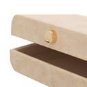 Ver imagem 3 de Caixa em Mdf com Revestimento em Pu Bege e Dourado 7,5x20x15cm