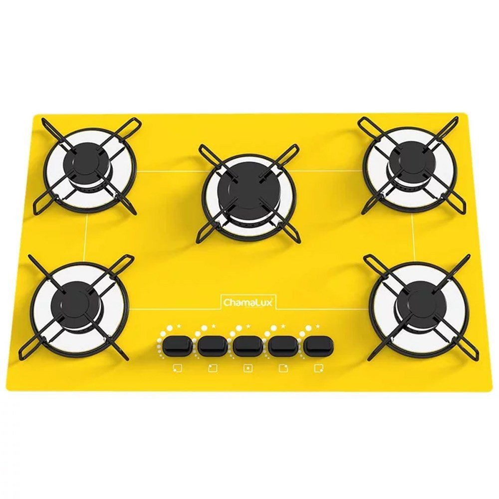 Fogão Cooktop 5 Bocas Amarelo + Forno de Eletrico 44 Litros 127v - 2