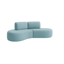 Ver imagem 4 de Sofá Orgânico e Puff Módulo Curvo Savana Boucle Azul Turquesa - Montanari's Decor