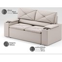 Ver imagem 2 de Sofá com Porta Copos Retrátil e Reclinável Pop 1,54m Velosuede Areia - Netsofas