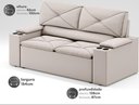 Ver imagem 2 de Sofá com Porta Copos Retrátil e Reclinável Pop 1,54m Velosuede Areia - Netsofas