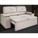 Ver imagem 1 de Sofá com Porta Copos Retrátil e Reclinável Pop 1,54m Velosuede Areia - Netsofas