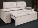 Ver imagem 1 de Sofá com Porta Copos Retrátil e Reclinável Pop 1,54m Velosuede Areia - Netsofas