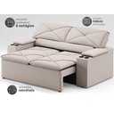 Ver imagem 3 de Sofá com Porta Copos Retrátil e Reclinável Pop 1,54m Velosuede Areia - Netsofas