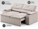 Ver imagem 3 de Sofá com Porta Copos Retrátil e Reclinável Pop 1,54m Velosuede Areia - Netsofas