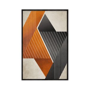 Quadro Decorativo 40x60cm Canvas Arte Abstrata Moderna Laranja Abg012