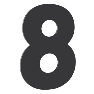 Número Residencial de Alumínio Composto Preto Nº 8 - PR3000/8 - PINCEIS ATLAS Número Residencial de 