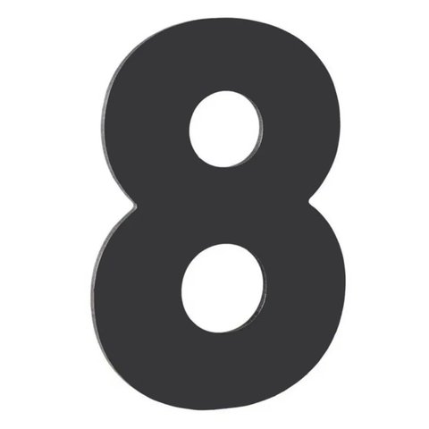 Número Residencial de Alumínio Composto Preto Nº 8 - PR3000/8 - PINCEIS ATLAS Número Residencial de 