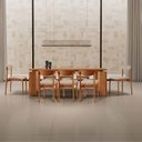 Ver imagem 1 de Sala de Jantar Mesa Nala 220cm Tampo Laminado Canto Moeda com 8 Cadeiras Noronha