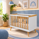Ver imagem 4 de Berço Peroba Sky Americano Mini Cama Branco Amêndoa Infantil