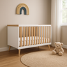 Berço Peroba Sky Americano Mini Cama Branco Amêndoa Infantil - 4
